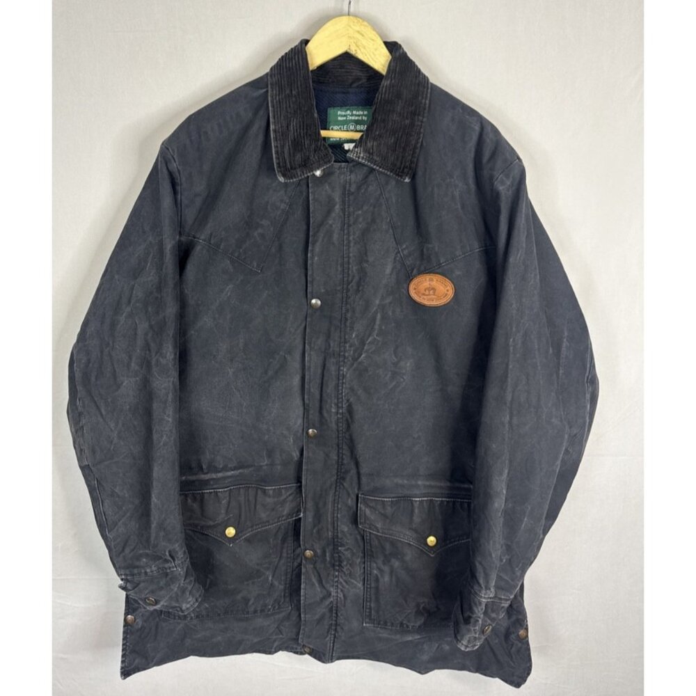 Circle M Brand Dryden Durapel Waxed Oilskin Jacket Men’s XL Made New Zealand